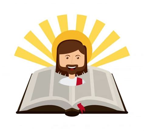 Man Reading Bible with Sun Shining - Religious Illustration