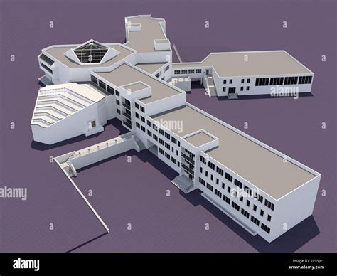 Architecture 3d sketch of the school building Stock Photo - Alamy