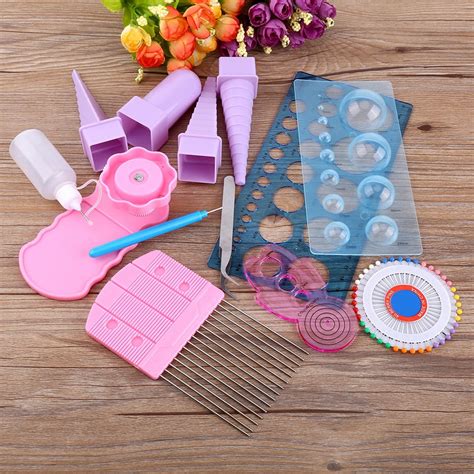 OTVIAP 11 In 1 Paper Quilling Tools Kit DIY Paper Craft Crimper Comb Ruler Pins Border Buddy Set ...