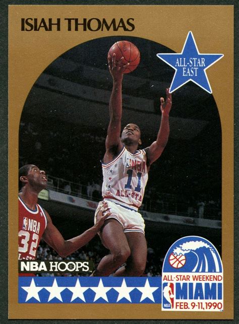 Isiah Thomas Detroit Pistons All-Star 1990-91 NBA Hoops Basketball Card ...