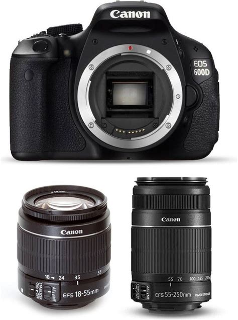 Canon EOS 600D with 18-55mm + 55-250mm Lens Price in India 2024, Full ...