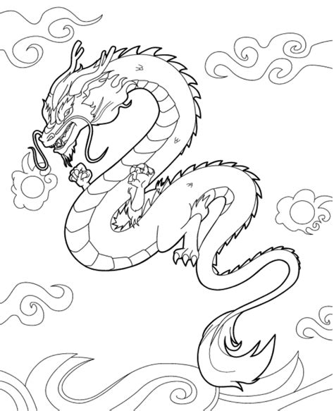 Beautiful Chinese Dragon Coloring Page - Free Printable Coloring Pages for Kids