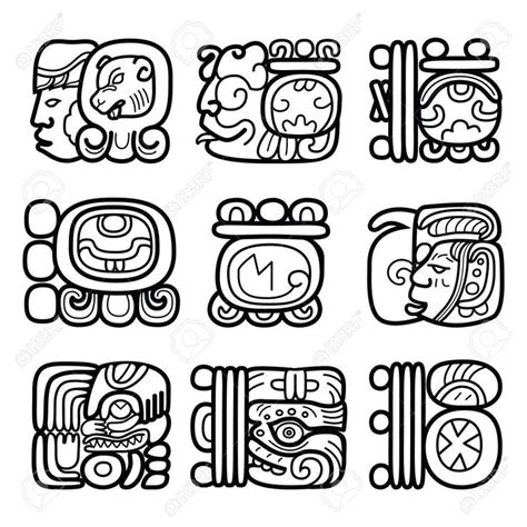 Maya Glyphs, Writing System And Language Design Royalty Free Cliparts ...