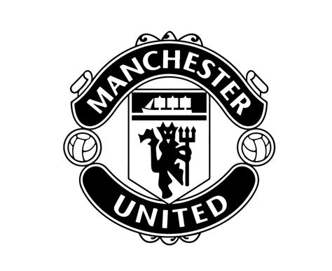 Manchester United Football Club Logo Symbol White And Black Design England football Vector ...
