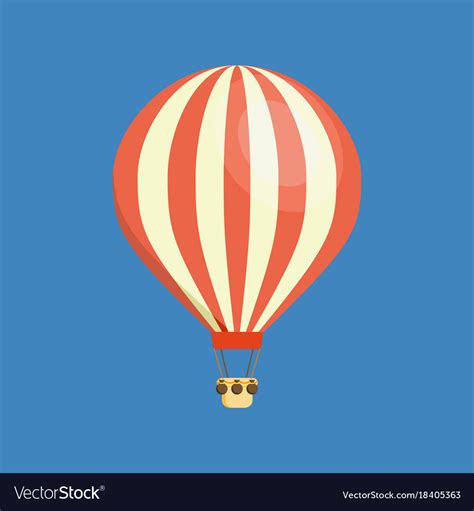 Air vehicles hot balloon in sky with clouds Vector Image