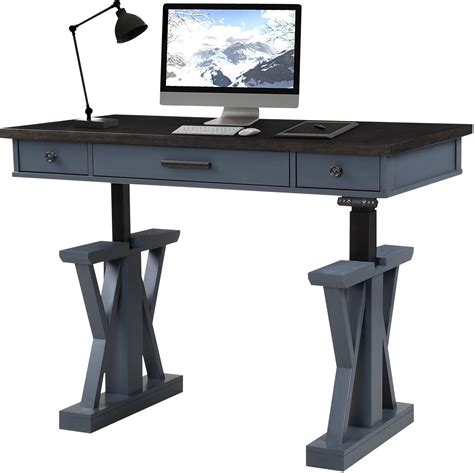 Americana Modern Denim 56 Inch Power Lift Desk - 1StopBedrooms.