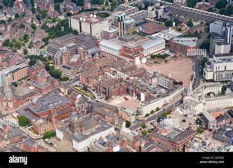 An aerial photograph of Leeds General Infirmary, showing site cleared ...