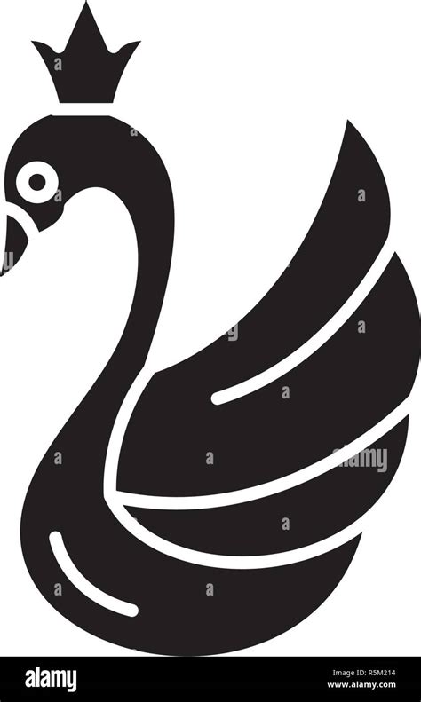 Swan black icon, vector sign on isolated background. Swan concept ...