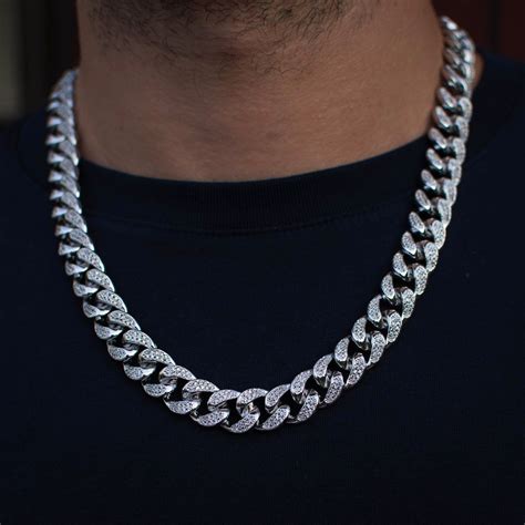 Miami Diamond Cuban Link Chain Choker Necklace Solid Iced Out | Etsy ...