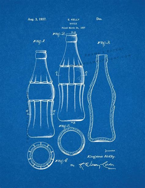 Coke Bottle Design Patent Print - Blueprint - Art Posters