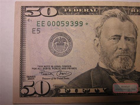 2004 Fifty Dollar Bill ($50) Star Note F - 2128e Serial 59399