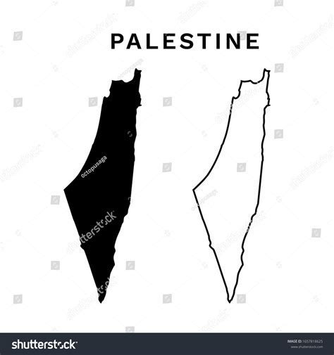 Palestine Map Vector Blank Map Palestine Stock Vector (Royalty Free ...