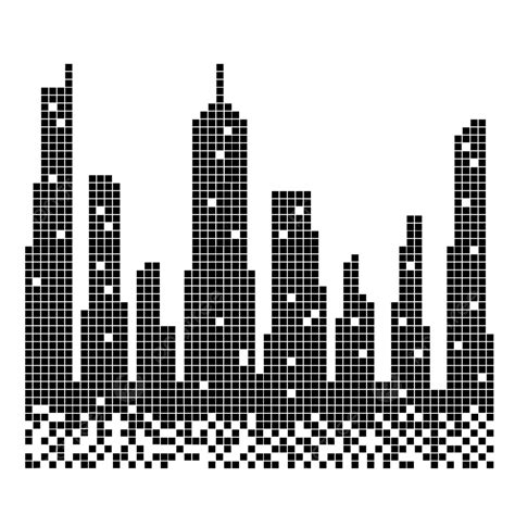 Square Dotted City Building Vector Illustration, City Building, Square ...