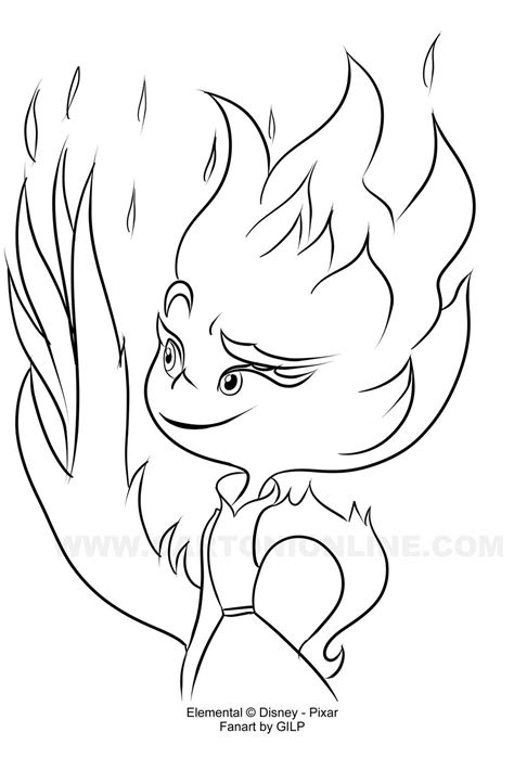 Printable Coloring Pages Elemental Pixar Disney Ember And Wade Coloring | The Best Porn Website