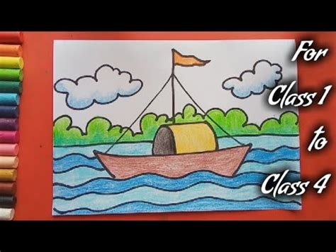 Easy Boat Drawing , Art for Class 1 , Art for Class 2 , Art for Class 3 ...