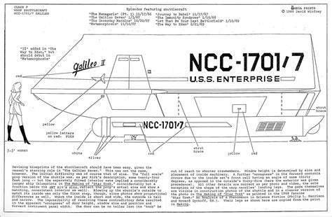 Star Trek Blueprints: Class F Shuttlecraft Galileo II NCC-1701/7