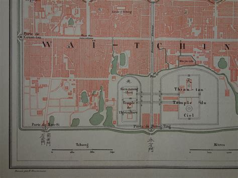 Old BEIJING Map Large 1896 Old City Plan of Beijing - Etsy