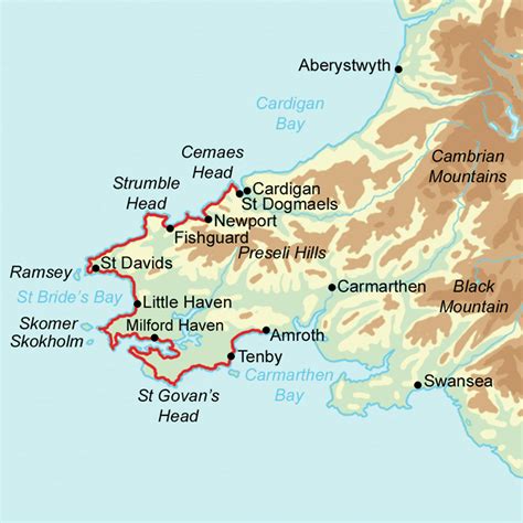 Pembrokeshire Coast Path Map - Map Of The World