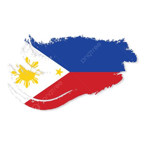 Gambar Philippines Flag Brush Stroke Clipart With Transparent, Filipina ...