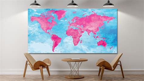 World Map Poster (more than 30 templates) | Original Map