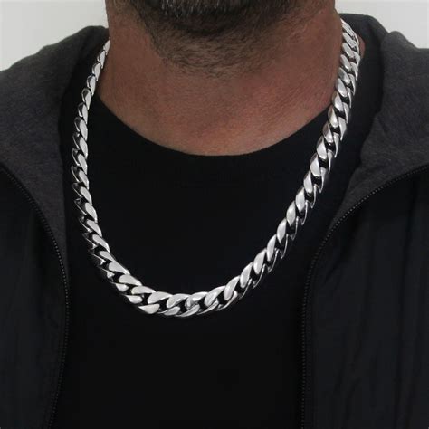 Silver Chain for Men - 925 Solid Sterling Necklace Length 18 to 30 - VY Jewelry