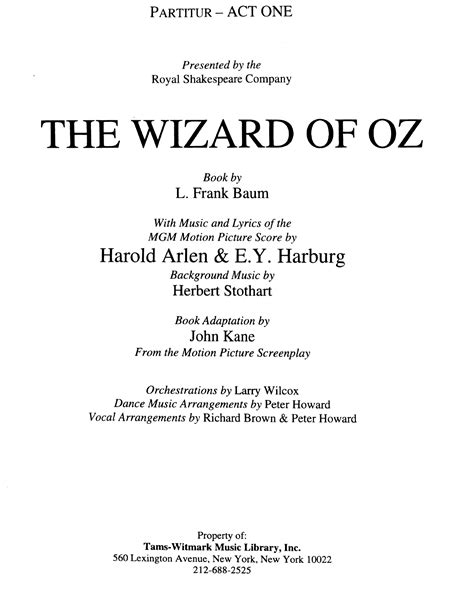 Wizard Of Oz Play Script - laxenfurniture