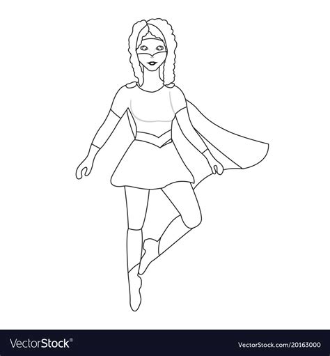 Superwoman cartoon character sketch Royalty Free Vector