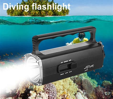 S2826 Powerful Diving Flashlight Outdoor Lighting 18650 L2 Led Torch Light Portable Lamp ...