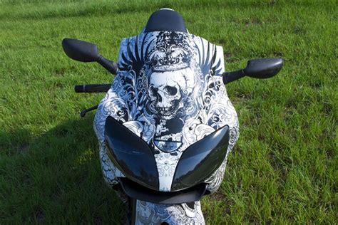 Custom Skull Motorcycle Wrap | BB Graphics + The WrapPros in Ocala , FL , US