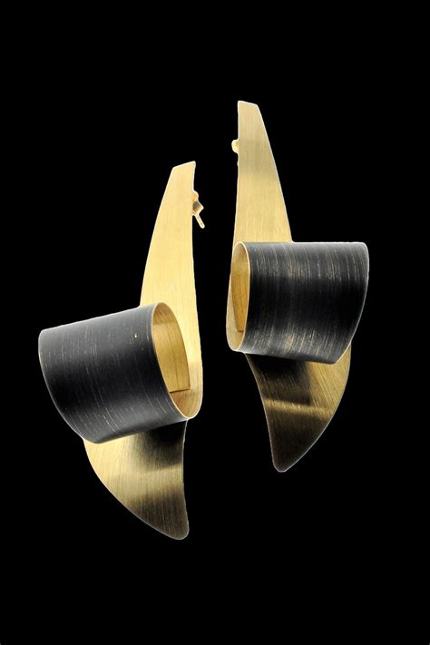 Gold Vermeil and Oxidized Sterling Silver Swirl Earrings