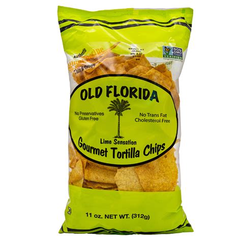 Lime Sensation Tortilla Chips 11 oz. - Old Florida Gourmet Products