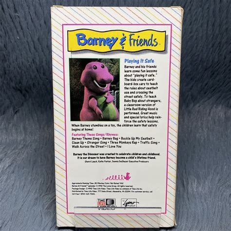 Barney And Friends Playing It Safe VHS Tape 1992 Time Life Video The Lyons Group | eBay