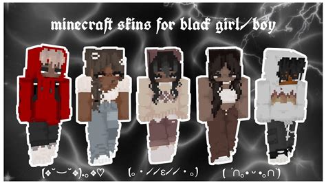 aesthetic minecraft skins for black girl/boy || + links ♡ - YouTube