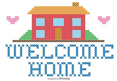 Welcome Home Embroidery Vector Graphic 122377 Vector Art at Vecteezy