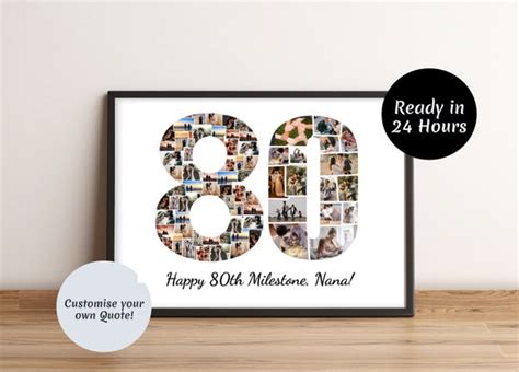 80th Birthday Photo Collage 80th Anniversary 80th Birthday | Etsy