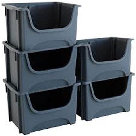 Stackable Storage Bins - Free Standing Stacking Plastic Boxes Bins ...