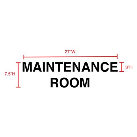 Maintenance Room Vinyl Door Decal 7.5"H x 27"W – BC Retail Supplies