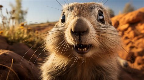 Premium AI Image | Closeup photo of a Woodchuck Groundhog looking in their habitat