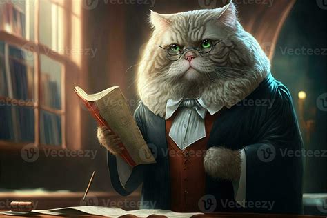 cat as a lawyer illustration 23968974 Stock Photo at Vecteezy