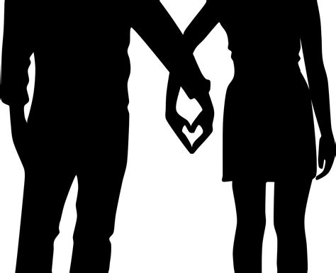 Silhouette couple Holding hands Clip art - couple png download - 2142* ...