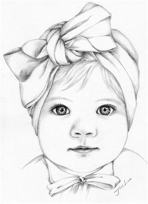 Custom portrait baby girl or family pencil portrait drawing | Etsy Portrait Au Crayon, Pencil ...