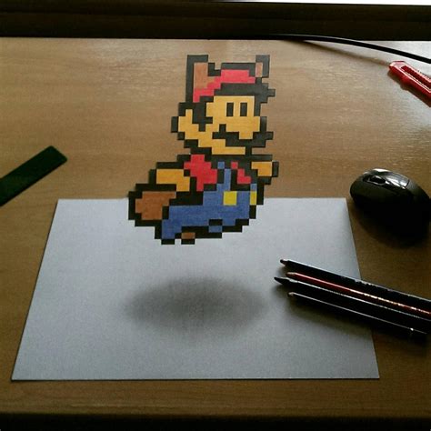 3D drawing Super Mario by lulomo86 on DeviantArt