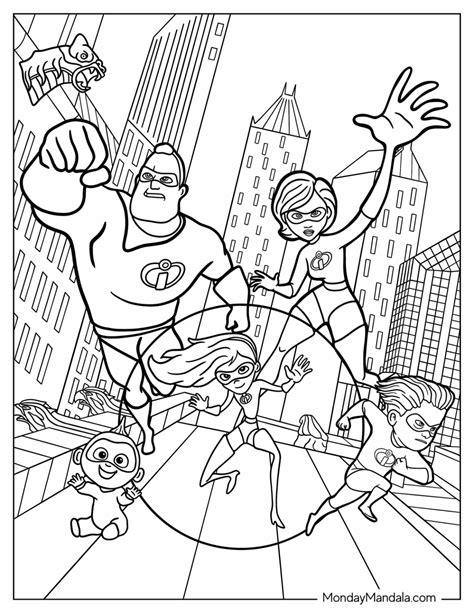 20 Incredibles Coloring Pages (Free PDF Printables)