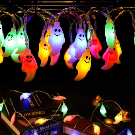 9.8 Feet LED Ghost Pattern String Lights Halloween Ghost Lights with 30 ...