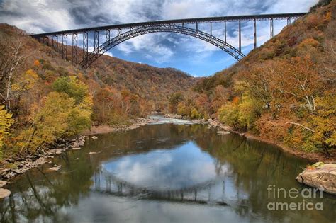 Fall Foliage At New River Gorge Bridge Photograph by Adam Jewell