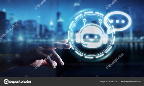 Businessman chatting with chatbot application 3D rendering Stock Photo by ©sdecoret 167063128