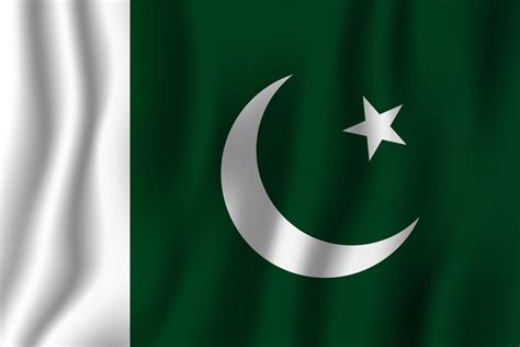 Pakistan realistic waving flag vector illustration. National country ...