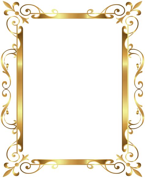 Gold Border Frame Deco Transparent Clip Art Image | Gallery ...