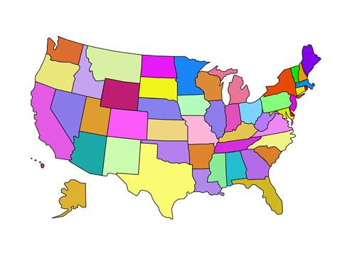 USA map PNG transparent image download, size: 2400x1846px