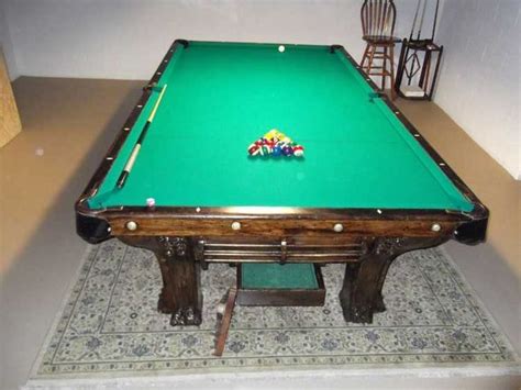 ANTIQUE BRUNSWICK POOL TABLE 5X10 PFISTER%0D%0ATOP OF THE LINE IN 1898-1911 6 LEG TABLE. TABLE ...